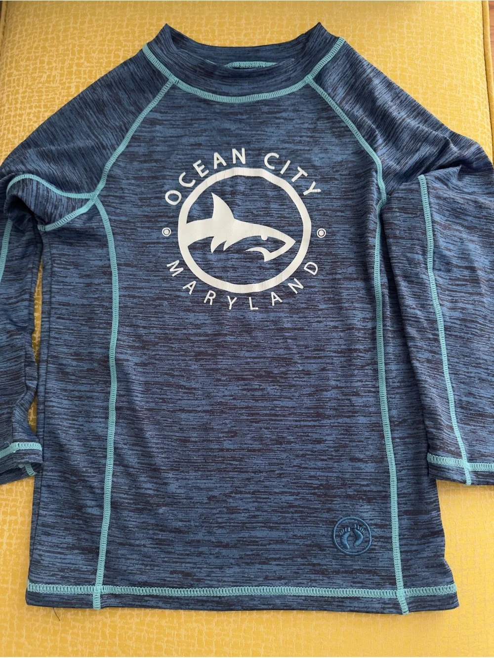 Hang Ten Boys  Swim UV50/Rash Guard - Navy with Teal Stitching